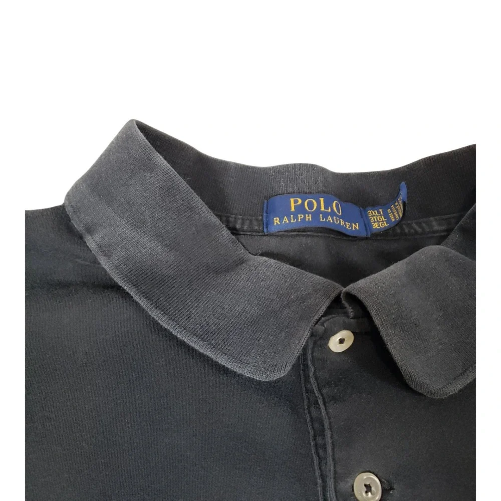 Polo Ralph Lauren Mens 3XLT Black Short Sleeve Cotton Polo Shirt Pony Logo